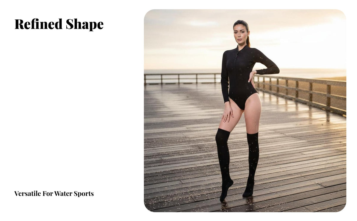 Women's Long Sleeve Wetsuit Sun Protection 2mm Neoprene Bodysuit Fit women's Surf Shirt Wetsuit for Snorkelers, Swimmers, Diving, Swimming, Sea