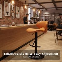 Modern Design Adjustable Swivel Stool with Backrest Ergonomic Back Support Adjustable Pedestal Pubtool Built-in Footrest Bar Furniture Upholstered Seat for Homeowners, Business Owners, Adults, Kitchen Island, Reception Desk, Restaurant, Dining Room