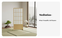 Zen Aesthetic Folding Shoji Divider Foldable Design Japanese Shoji Screen Movable Partition Wall Freestanding for Photographers, Interior Designers, Office Workers, Living Room, Hotel, Photo Studio, Bedroom