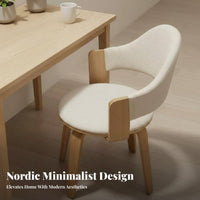 Removable and cleanable Cover Upholstered Wooden rotate Chair sturdy Wood Frame Wheelless rotate Chair with Wooden Legs Easy to Clean Household Seating Ergonomic Backrest for Students, Home Office Workers, Homeowners, Dining Room, Bedroom, Reception Area