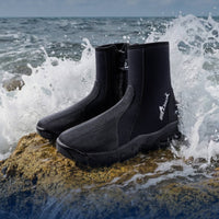 Zippered Diving Shoes with Zipper Shielding Neoprene Booties with Hard Sole Abrasion-Resistant Diving Booties Flexible for Divers, Snorkelers, Surfers, Snorkeling, Surfing, Beach Walking