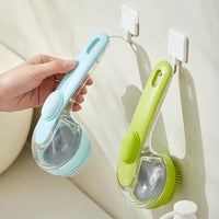 Soap Dispenser for Dog Bath and Grooming, Soft Silicone Shower Brush with Ergonomic Handle, Dog Shampoo Brush for Cat Bath, Silicone Pet Tool