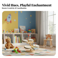 Rhythm Training Wooden Instrument Collection Educational Tabletop Drum and Xylophcomplete Station Multifunctional Musical Toy Set Early Education for Beginners, Preschoolers, Gift Giving, Home Play, Preschool Classroom, Kindergarten