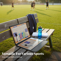 Double-Sided Design Attractive Soccer Coaching Board PU Leather Cover Foldable Football Board Includes Accessories for Game Day