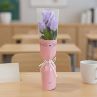 3-Stem Soap Flower Bouquet Maintenance Soap Floral Bouquet Long Scented Flower Gift for Girlfriend, Women, Home Decor