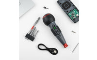 1800mAh Li-Ion Battery Handheld Shaped Electric Screwdriver Cordless Rechargeable Power Screwdriver Adjustable Rotational Force for DIY Enthusiasts, Home Repair, Furniture Assembly
