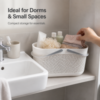 Thickened Imitation Rattan Portable Storage Basket for Bathroom, Dorm, and Sundries
