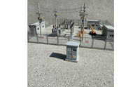 Industrial Miniature Transformer Box Compact Utility Cabinet Ribbed Scenery Grey for Dioramas