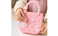 Compact Silicone Bag with Heart Accent Matte Perforated Bag Lightweight Handbag Easy to Clean for Girls, Kids, Beach, Travel