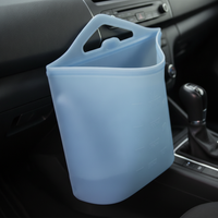 Reusable Silicone Car Trash Bag with Lid - Wet/Dry Multi-functional Vomit Bag & Ashtray