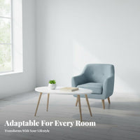 Nordic Design Oval End Table Minimalist Design Oval Accent Table Space-Saving Household Furniture Multi-Room Use for Apartment Dwellers, Homeowners, Students, Bedroom, Small Areas, Office, Entryway