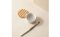 Ceramic Brush Washer with Steel Mesh Ribbed Brush Cleaning Cup with Lid Space-Saving for Painting