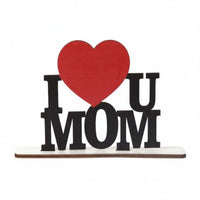 Hollow-out Design Mother's Day Table Sign Durable Mother's Day Wooden Sign Mom Themed Tabletop Decor for Birthday, Party
