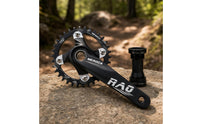 CNC-Machined Mountain Bike Crankset 104BCD Crankset with Bottom Bracket 170mm Chainset Lightweight for Cyclists, Trail Riding, Drivetrain Upgrade