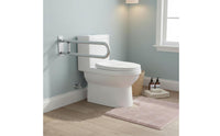 Aluminum Alloy Flip up Toilet Grab Bar Space Saving Foldable Toilet Grab Bar Non-Slip Grip for Post-Surgery Patients Women
