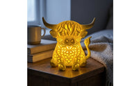 Adorable Highland Cow Lamp Sculptural Highland Cow Night Light Ambient 3D Animal Lamp Mood for Teens, Bedroom, Nursery