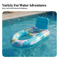 Inflatable Floater Sun Protection Canopy Inflatable Water Lounger Thickened PVC Material Infant Pool for Adults, Infants, Beach