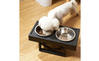 Stainless Steel Double Pet Feeder Anti-Tip Elevated Paired Pet Bowl Large Capacity Elevated