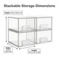 Drawer Storage Organizer, Clear Acrylic Stackable Design, Vanity Table Makeup and Jewellery Bathroom Drawers Unit