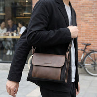 Travel Bag for Men's Fashion with Polyester Lining, Small Canvas Crossbody Bag for Casual Daily Use, Secure Man Bag with Flap, College Bag