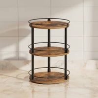 360 Degree Rotation Spinning Seasoning Organizer Space Saving Rotating Seasoning Rack Raised Rim Design for Kitchen, Pantry, Bathroom
