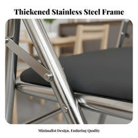 With Backrest Metal Frame Folding Chair Space-Saving Padded Foldable Seat Sturdy and Long-Lasting Portable Seating No Assembly Required for Mahjong Players, Restaurant Owners, Indoor, Events, Parties, Office