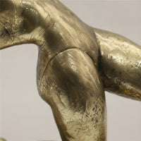 Gift Idea Home Golden Ornament Gymnast Statue Geometric Style Metal Gymnast Figurine for Living Room