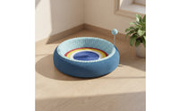 Woven Cat Scratcher Bed with Ball Toy Textured Cat Scratcher Bed Interactive Pet Supply Comfortable for Playful Cats, Living Room, Apartment