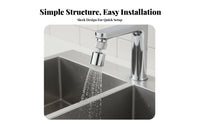 Brass Construction Swivel Faucet Adapter Splash-Proof 360 Degree Rotating Tap Connector Easy Installation for Bathroom, Utility Sink