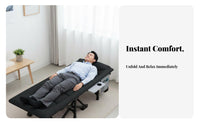 Foldable Design Padded Rest Lounger Built-in Pillow Folding Cot Integrated Mattress Reclining Chair Includes Carry Bag for Office Workers, Beachand Goers, Restping, Indoors, Travel, Camping