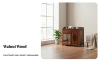 Hardwood Wood Construction Electric Tea Brewing Cabinet Minimalist aesthetic Storage Furniture Space-Saving Design Integrated Water Boiler for Homeowners, Office Workers, Living Room, Reception Area