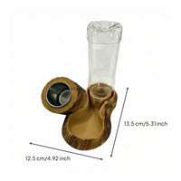 Reptile Feeding Dish with Water Bottle Wood-Look Pet Supply Stable for Vivarium