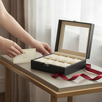 Dustproof Watch Box with Window Padded Watch Case with Glass Lid Rectangular Clear for Enthusiasts