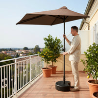 Side Umbrella Crank-Open Cantilever Umbrella Blocking for Terrace, Balcony
