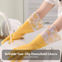 Waterproof Dishwashing Gloves Fleece Lined Gloves Oil-Resistant for Laundry, Restroom