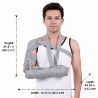 Elbow Brace Post-Op Shoulder Support Universal Gray Padded for Fracture Recovery