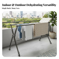 Foldable Clothes Dehydrating Rack Installation Foldable Garment Stand Indoor & Outdoor Use Multi-Tier Dehydrating Stand for Apartment Dwellers