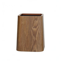 Wood Trash Bin Minimalist Rounded Corner Wastebasket Decorative for Living Room