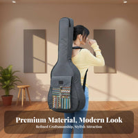 41 Inch Folk Guitar Gig Bag Double Adjustable Shoulder Straps Bohemian Guitar Case 10mm Thick Padding Multiple Storage Pockets