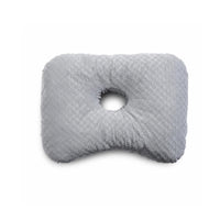 Vacuum Compressible Ear Hole Pillow Checkerboard Textured Side Sleeper Pillow with Ear Hole