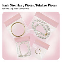 Anti-Oxidation Jewelry Pouch Airtight Seal Anti-Oxidation Sealable Closure Pouch Tightly Sealed Transparent Jewelry Bag for Women, Drawer Organization
