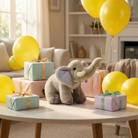 Elephant Stuffed Animal Soft Elephant Stuffed Toy Cuddly Fuzzy for Toddlers, Bedtime, Nursery Decor