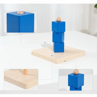 Child-Centered Peg Block Toy Stacking Shape Matching Toy Cognitive Wooden Base Board with Blocks Early Learning for Toddlers