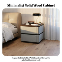 Combination Lock Locking 2-Drawer Cabinet Modern Design 2-Drawer Locking Nightstand Keyless Entry Bedside Table Sturdy Construction for Homeowners, partners, technology aficionados, Next to Bed, Guest Room, Apartment, Home Office