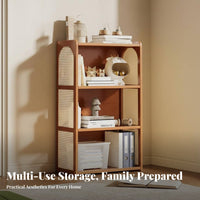Multifunctional Floor Standing Bookshelf Large Capacity Freestanding Bookshelf Easy Assembly Multi-Tier Wooden Storage Shelf Modern Design for Students, Homeowners, Book Collectors, Living Room, Bedroom