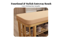 Light Luxury Aesthetic Upholstered Entryway Stool Padded Seat Upholstered Shoe Rack Bench Multi-Functional Storage Furniture Strong Load-Bearing for Homeowners, Apartment Dwellers, Fitting Room, Hallway, Bedroom, Reception Area