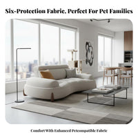 Curved puff Sofa pet-withstandant material Living Room Furniture Adjustable rear supportrest Sectional Couch for Apartment Dwellers, Families, Lounge Area, Bedroom