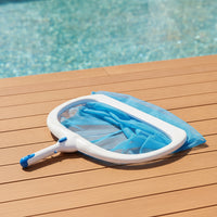 Fine-Mesh Pool Cleaning Net with Handle Deep-Pocket Pool Skimmer Net Handheld Leaf Skimmer Lightweight for Swimming Pools, Spas