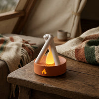 Campfire Night Light Rechargeable Campfire Lamp Night Light with Music Soothing Ambient Sound Machine Portable for Babies