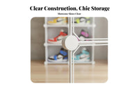 Space Saving Transparent Shoe Cabinet Large Capacity Stackable Shoe Box Dustproof Sneaker Display Case Heavy Duty for Adults, Entryway, Closet, Bedroom, Living Room